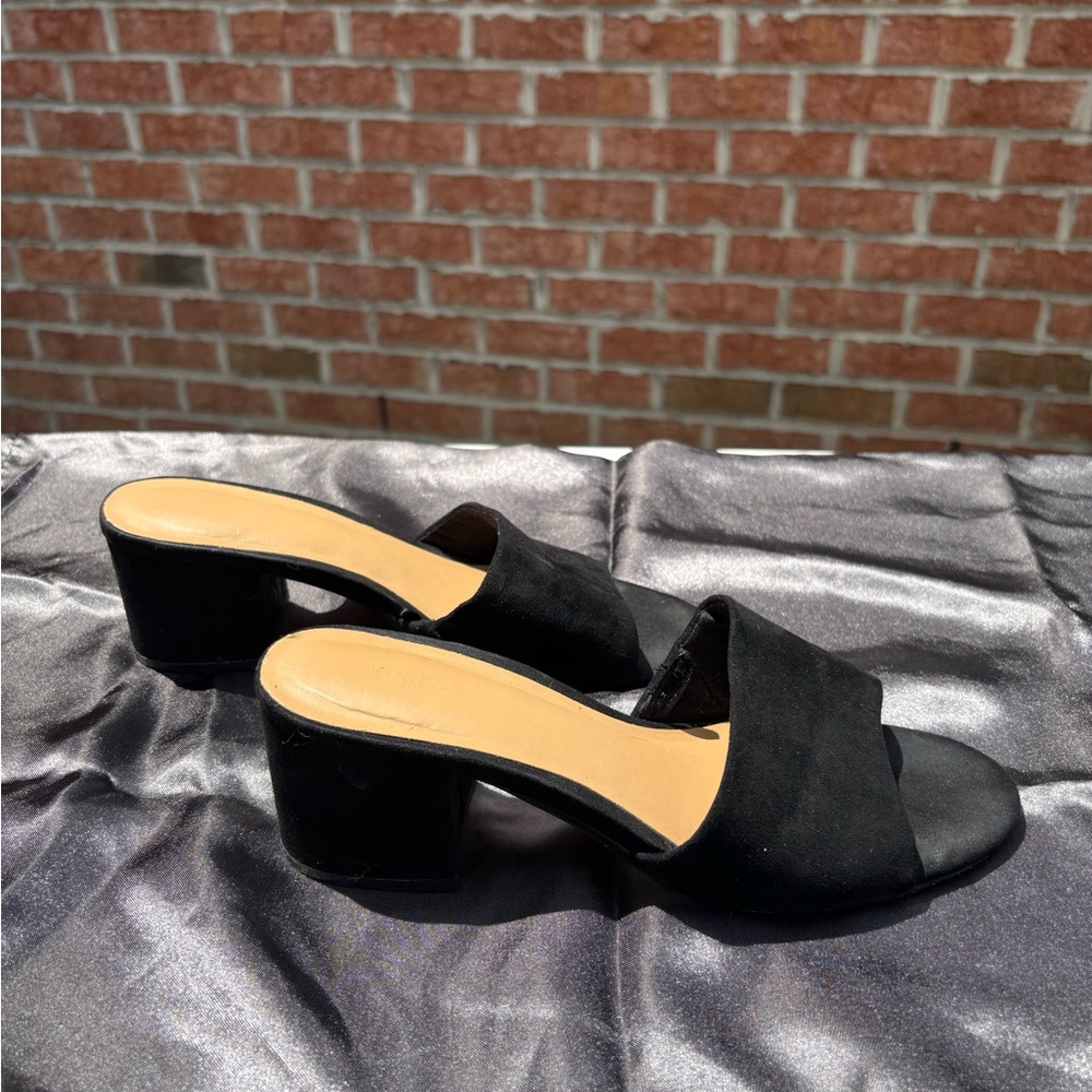 Elegant Black Women's Block Heel Mule Sandals